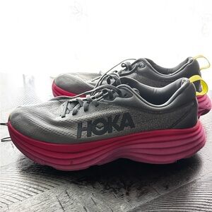 Hoka Women's Gray and Pink ll Bondi 8